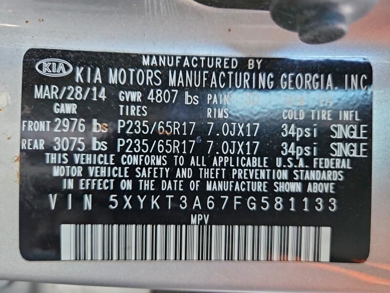Automatic Transmission 2.4L FWD Fits 14-15 SORENTO 1396405