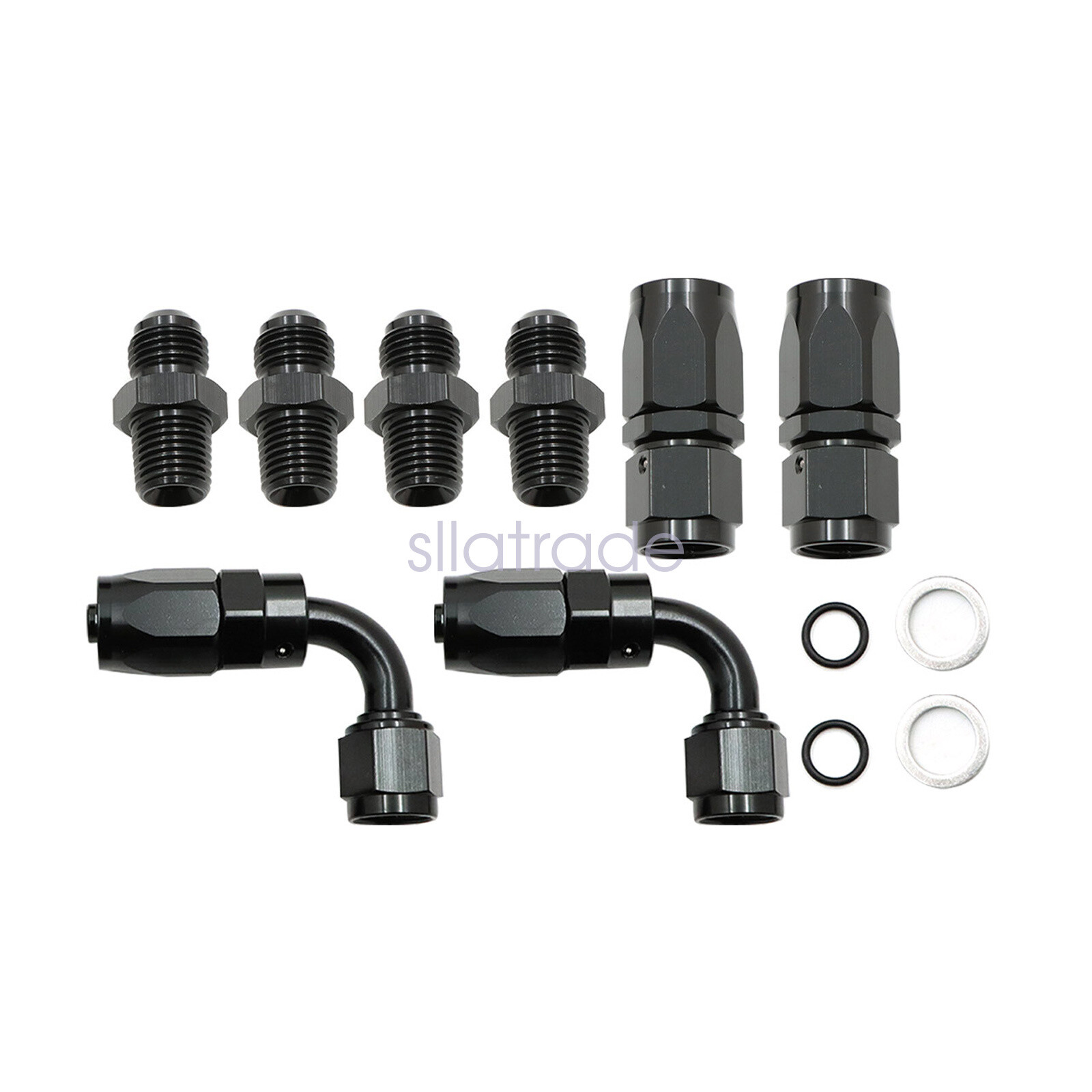 For 4L60E 4L65E Automatic Transmission Cooler Line Kit Black 6AN Steel Braided