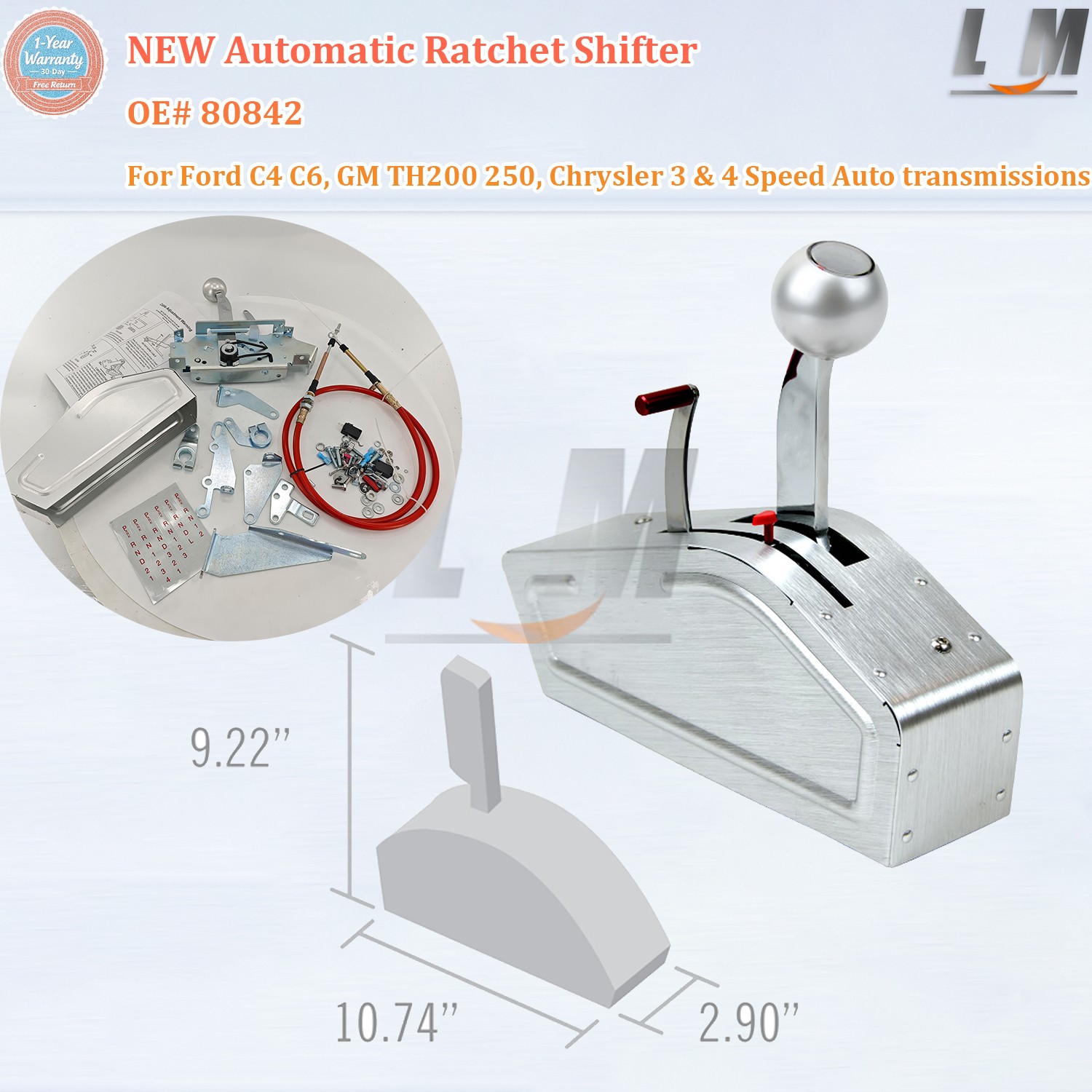 For 80842 Ratchet Shifter Automatic Shifter 3 & 4 Speed Transmission Ford C4 C6