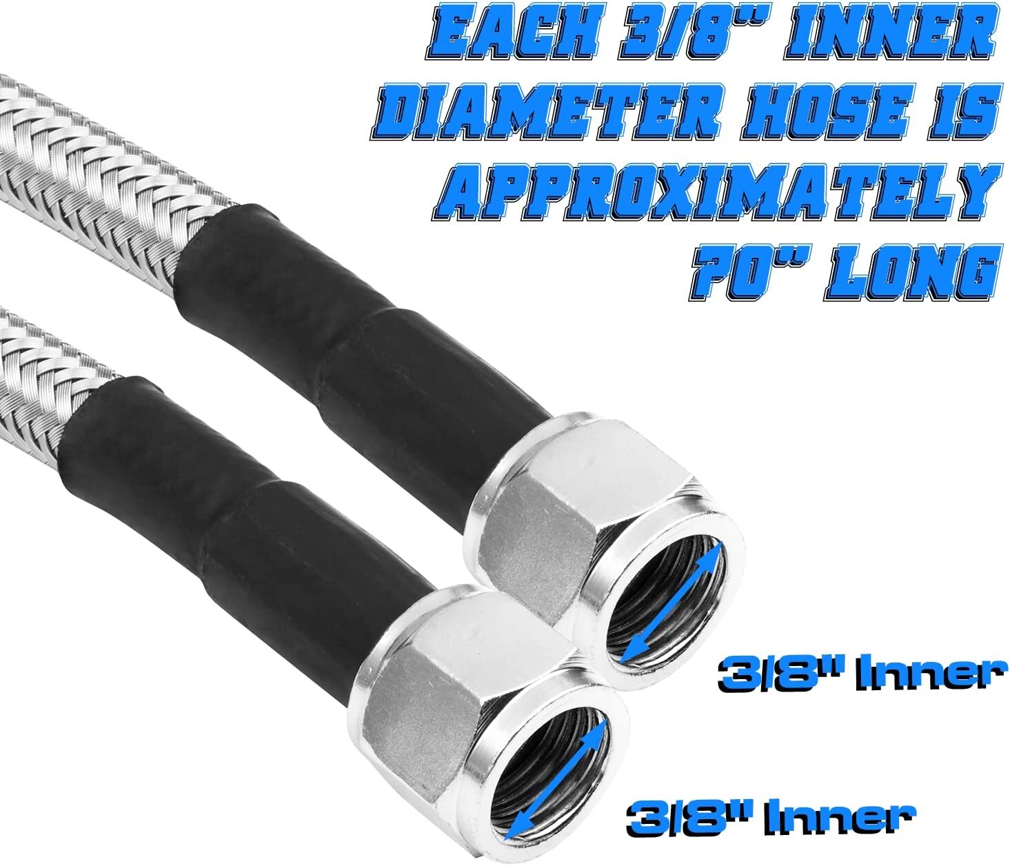 For GM 4L60E 4L80E Flexible SS Braided Transmission Cooler Lines Kit -6AN Hose