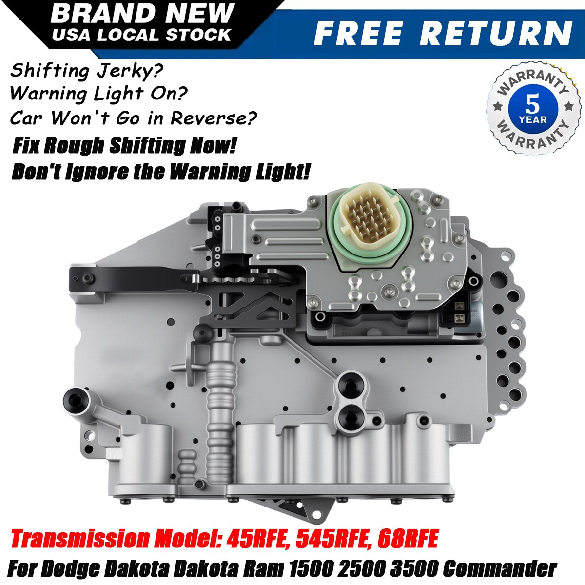 OEM 545RFE Transmission Valve Body W/ Solenoid For Chrysler Aspen Dodge Durango