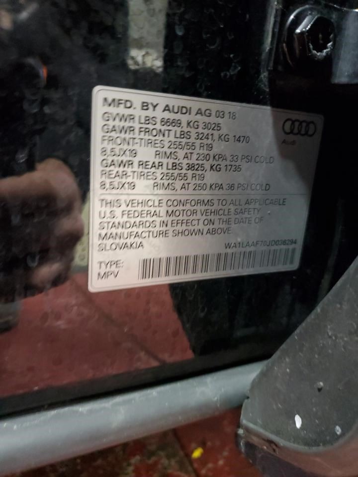 Automatic Transmission 3.0L Transmission ID Sup Fits 17-19 AUDI Q7 11481011