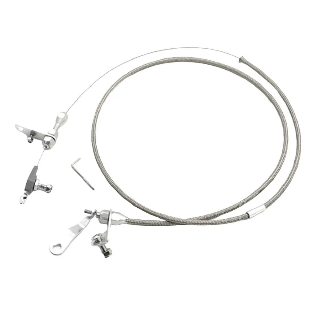Ford C6 C-6 Transmission Kickdown Cable Kit Stainless Steel Braided Detent