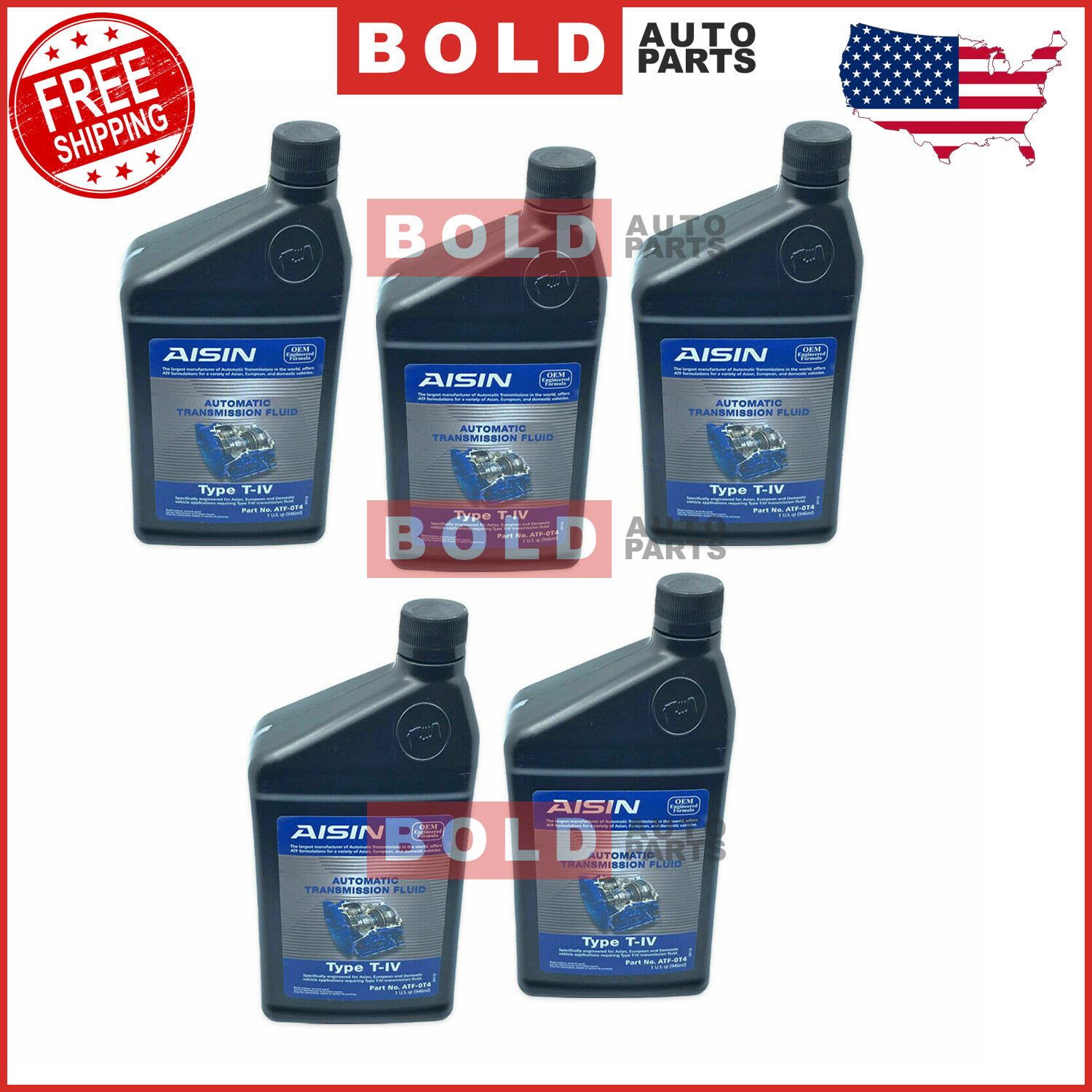 AISIN Automatic Transmission Fluids Set of 5 for Audi Ford Mini Toyota VW Volvo
