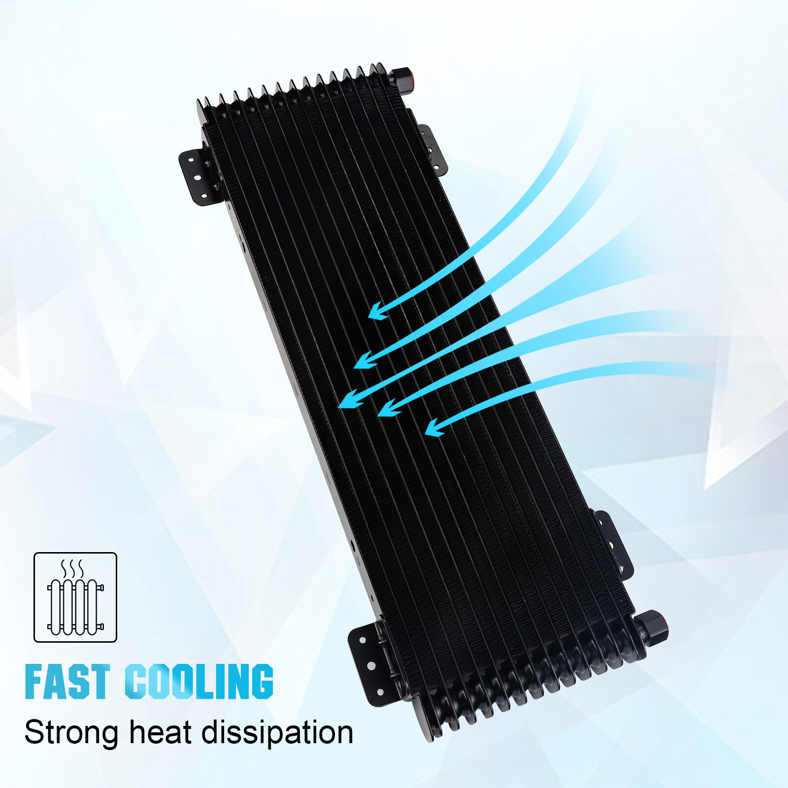 Black Transmission Oil Cooler Low-Pressure Drop 40,000 40K GVW Max LPD47391