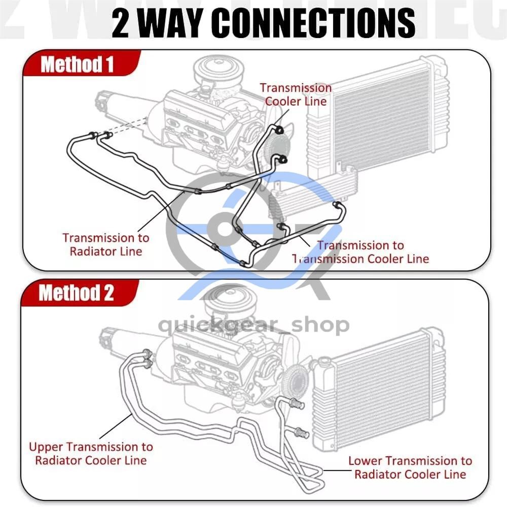 For GM 4L60E 4L80E Flexible SS Braided Transmission Cooler Lines Kit -6AN Hose