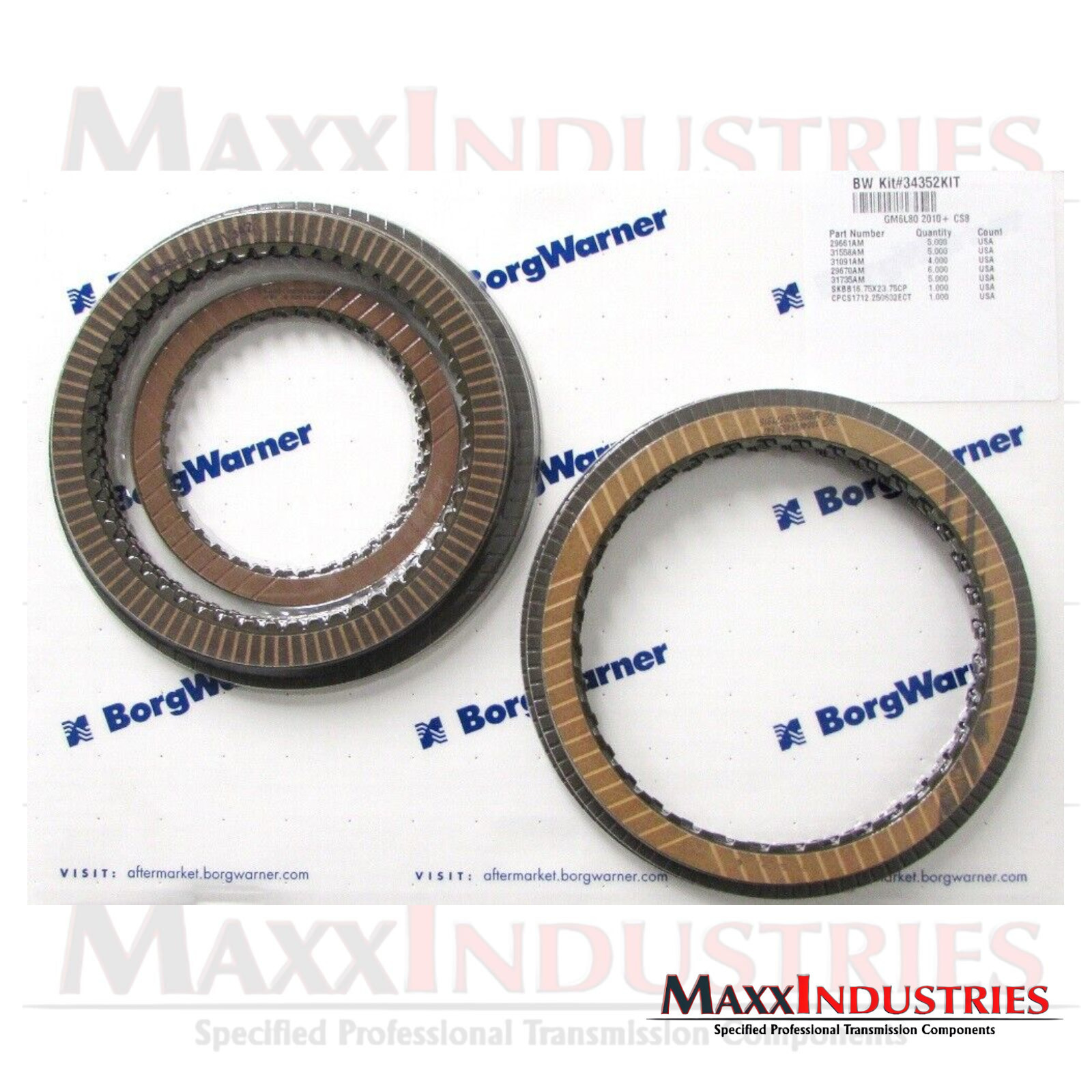 Borg Warner 34352KIT 6L80 Friction Plate Kit fits for GM 2010+
