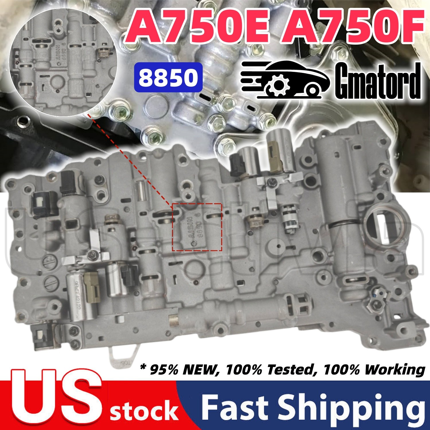 A750E A750F Transmission Valve Body W/ 7 Solenoids For Toyota Tundra Lexus 8850