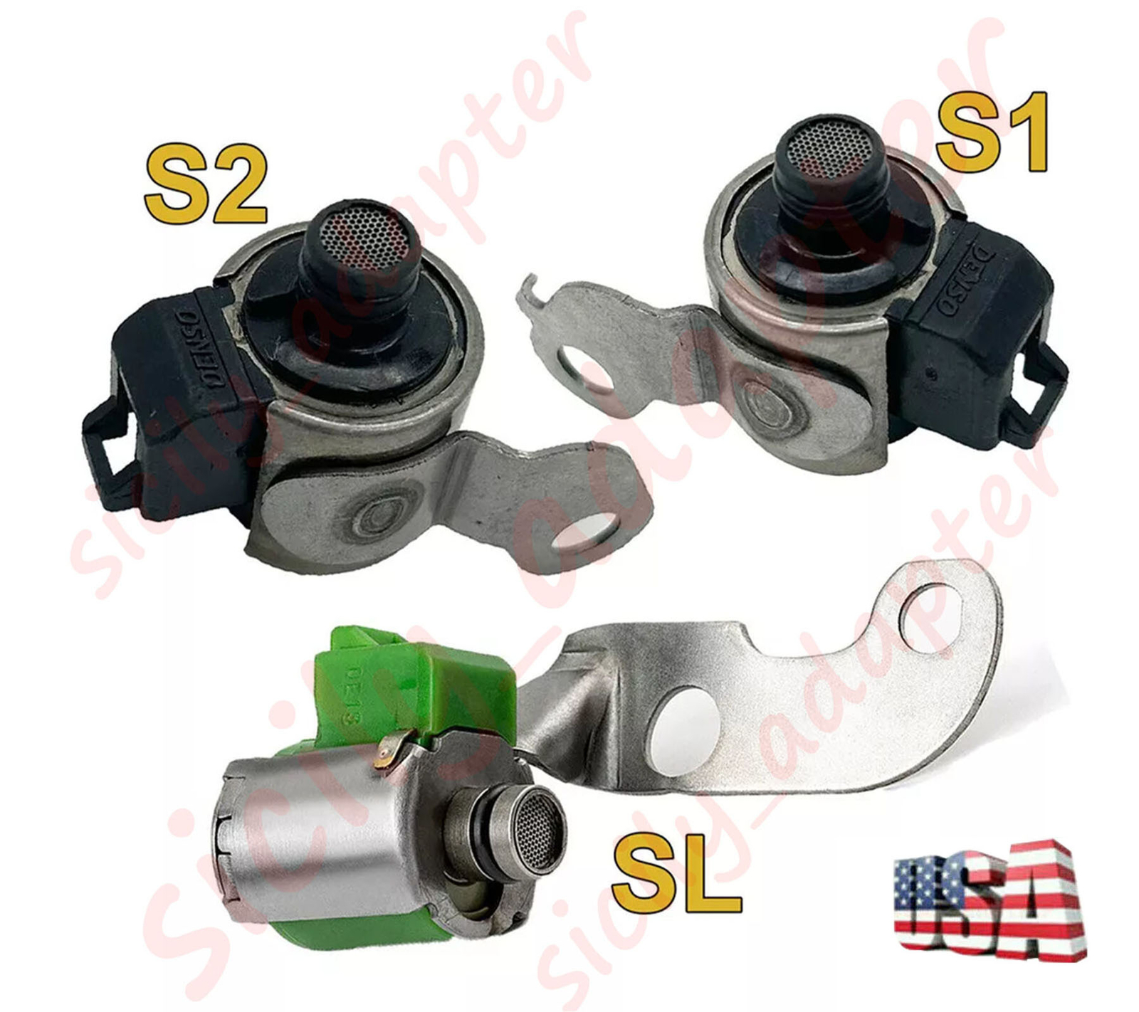 Transmission Shift Solenoid S1& S2 & SL For 2003-2006 Toyota Corolla 1.8 A245E