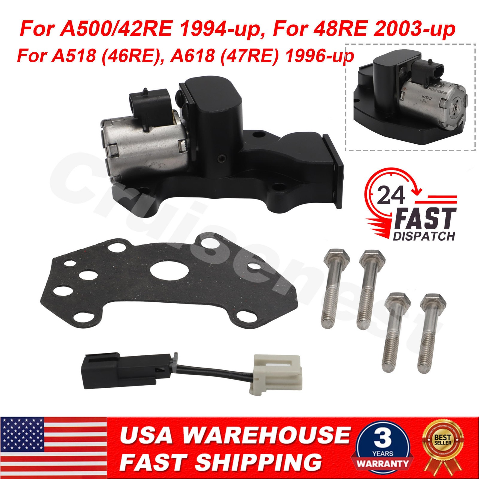 For Dodge RAM Transmission Gov Solenoid Kit 42RE 44RE 46RE 47RE 48RE Replacement