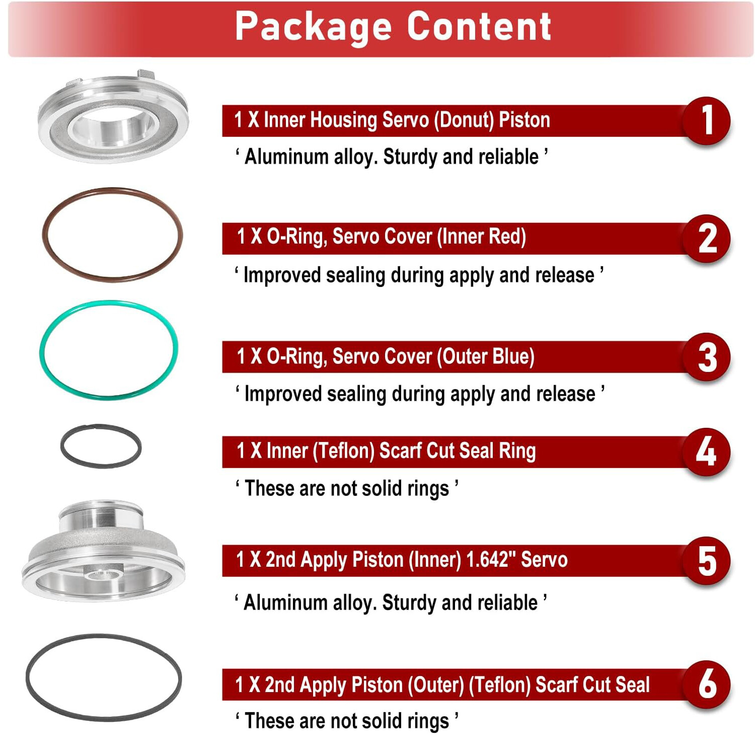 A74905BK Corvette Servo Piston Kits for 1982-On GM Corvette TH700R4 4L60E 4L65E