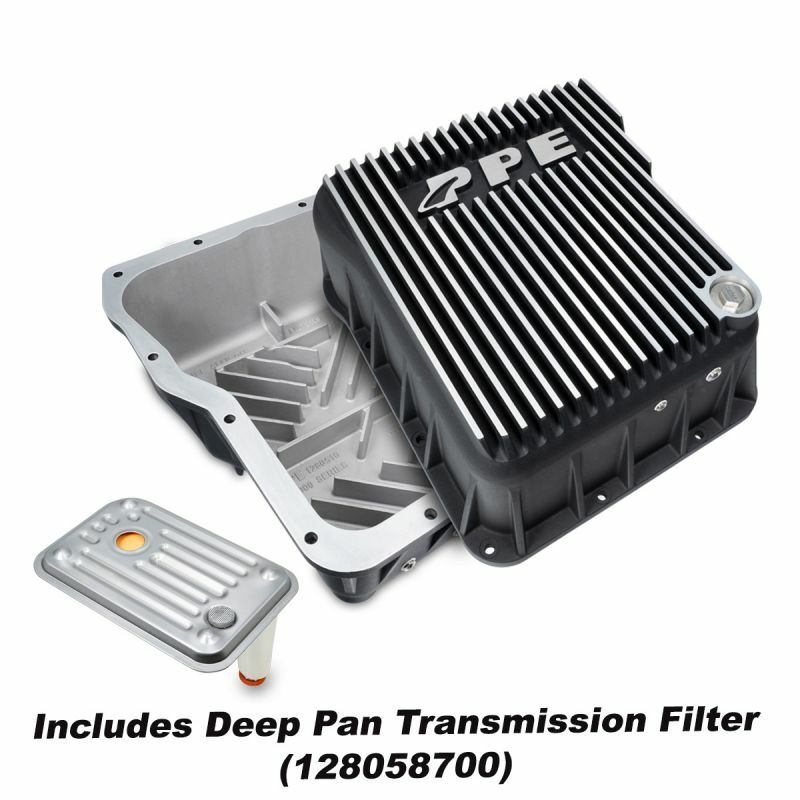 PPE Deep Brushed Transmission Pan W/ Filter For 01-19 GM 6.6L Duramax Diesel