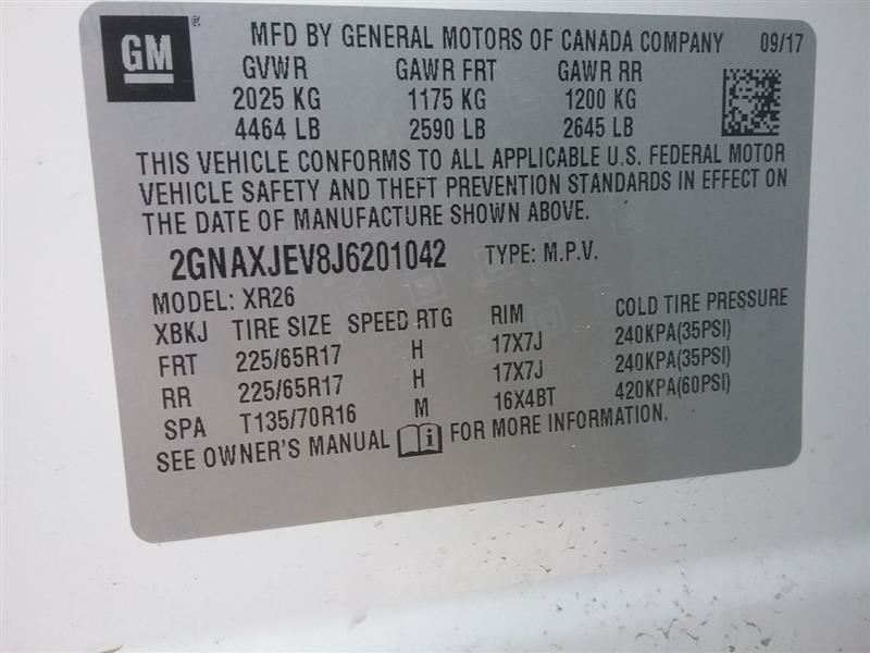 2018 2019 Chevy Equinox Automatic Transmission FWD 1.5L 78K
