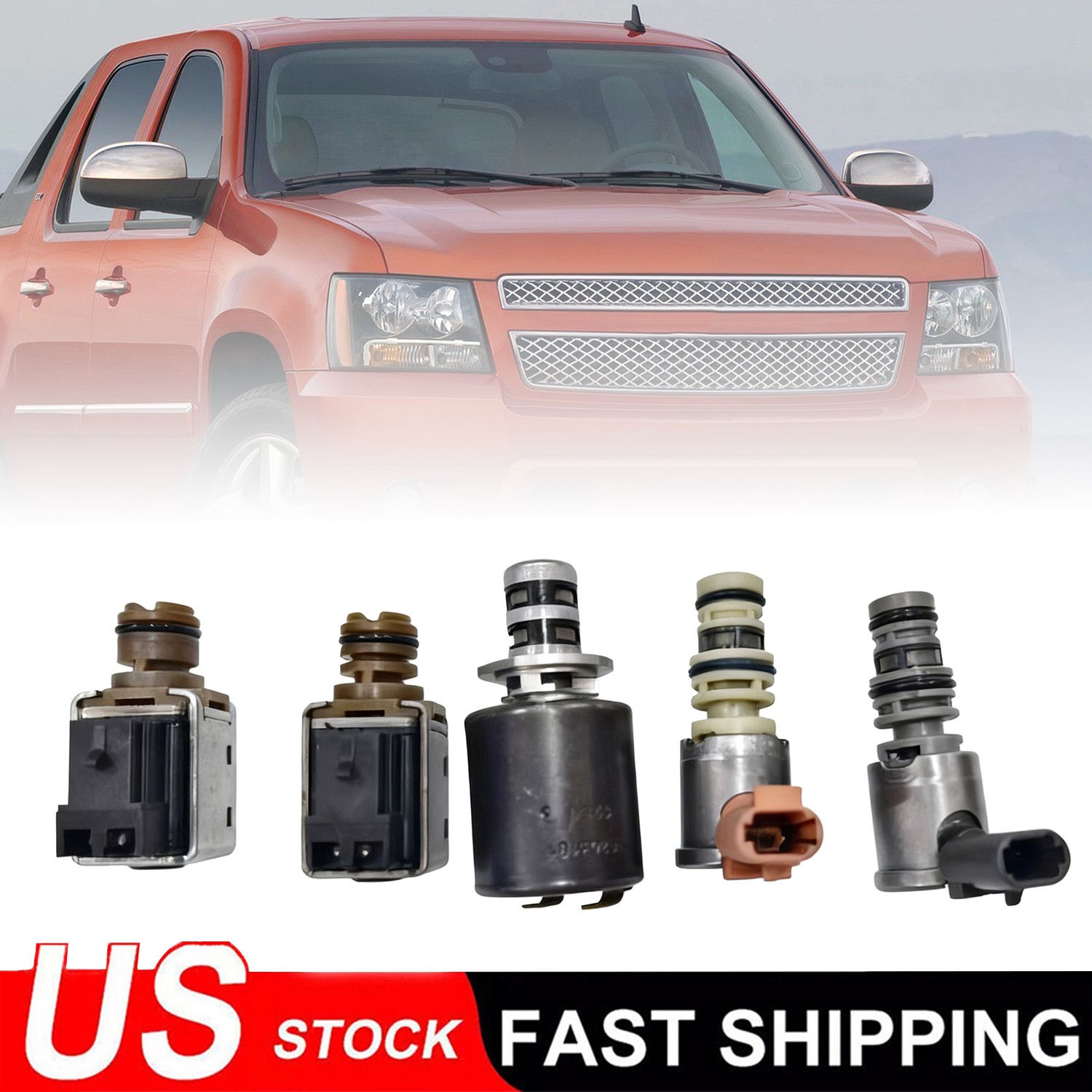 5X For GMC Chevy 4L60E 4L65E EPC Shift TCC 3-2 Transmission Master Solenoid Kit
