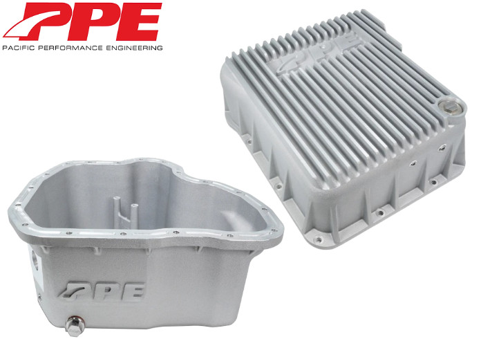 PPE Raw Deep Aluminum Transmission & Oil Pan Kit For 2011-2016 GM 6.6L Duramax