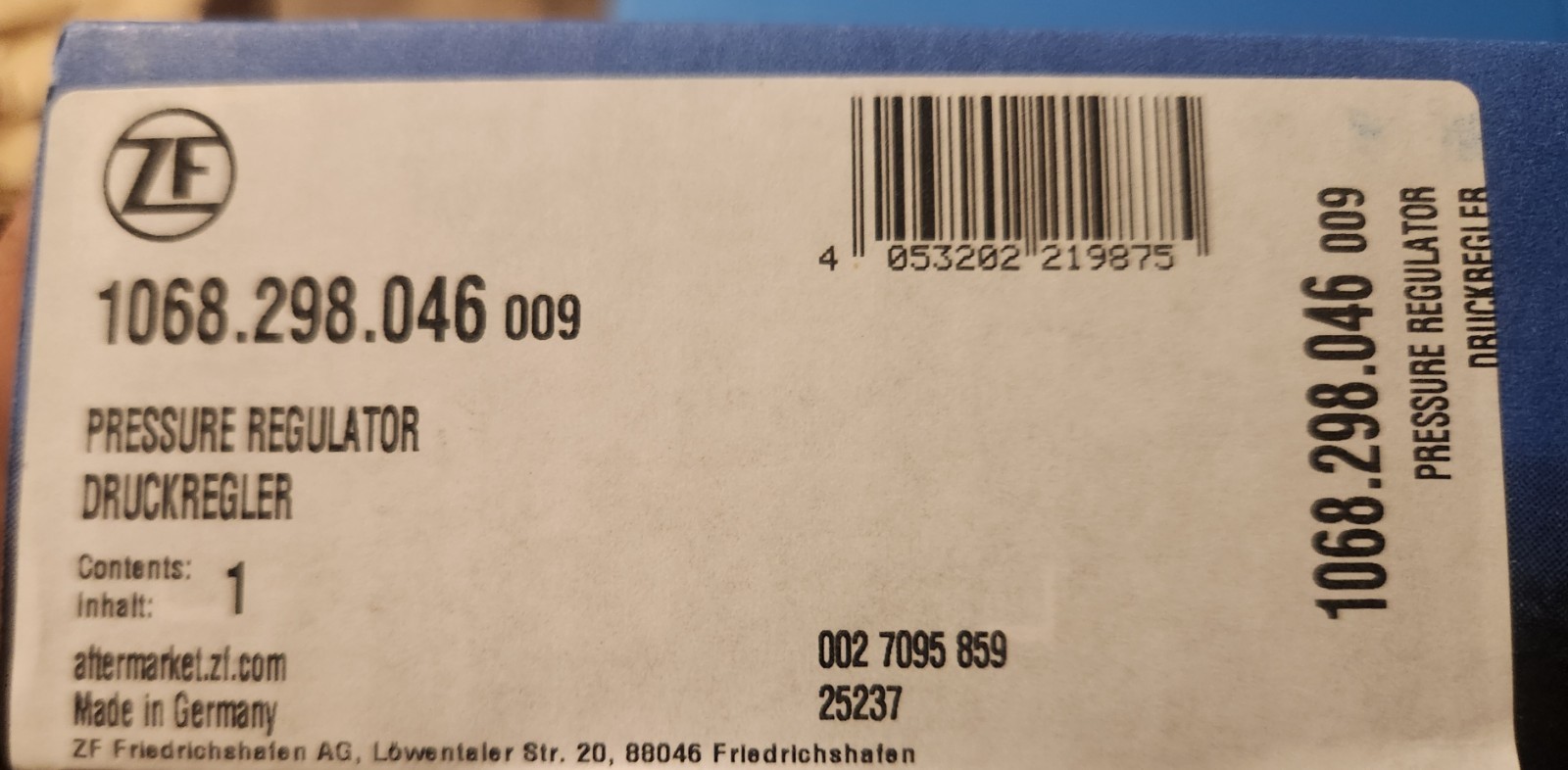 ZF 6HP21 ZF6HP28/X/AF Brand New Genuine ZF 1068 298 046 solenoid Kit (7 Pieces)