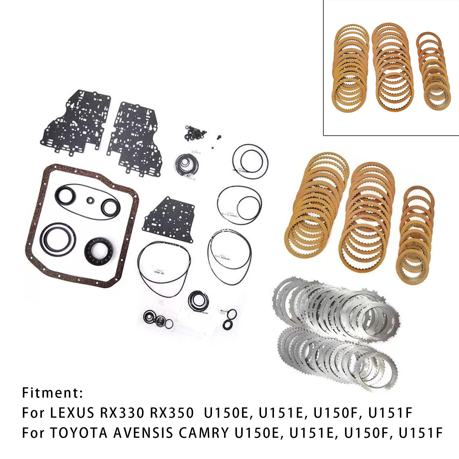 U150E U151E Auto Transmission Master Rebuild Kit Clutch Discs Gasket For Toyota
