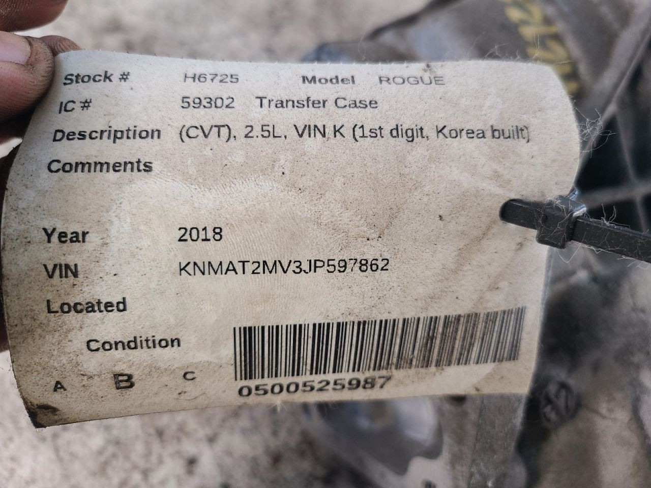 Transfer Case CVT 2.5L VIN J 1 St Digit Japan Built Fits 15-20 ROGUE 1954566