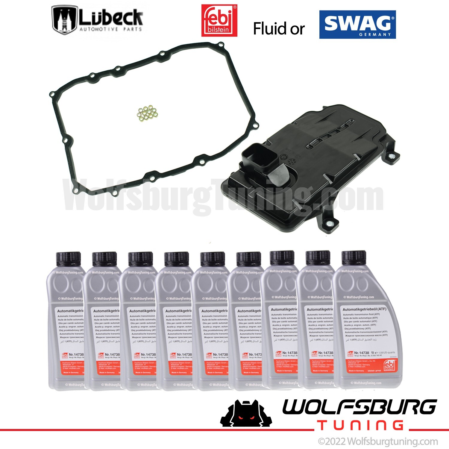 VW Audi Q7 Touareg Transmission Pan Gasket Filter Fluid Kit 0C8 OC8 2011 – 2017