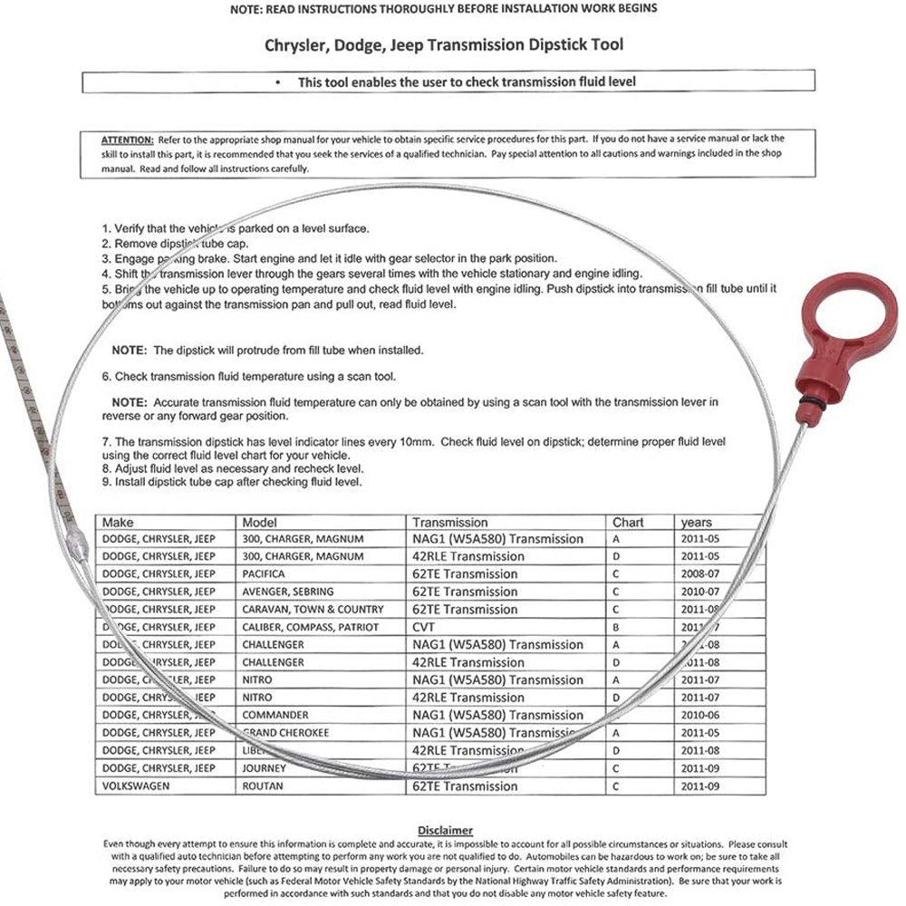 TRANSMISSION DIPSTICK – automatic TOOL auto oil trans ATF Fluid Level Dip NEW
