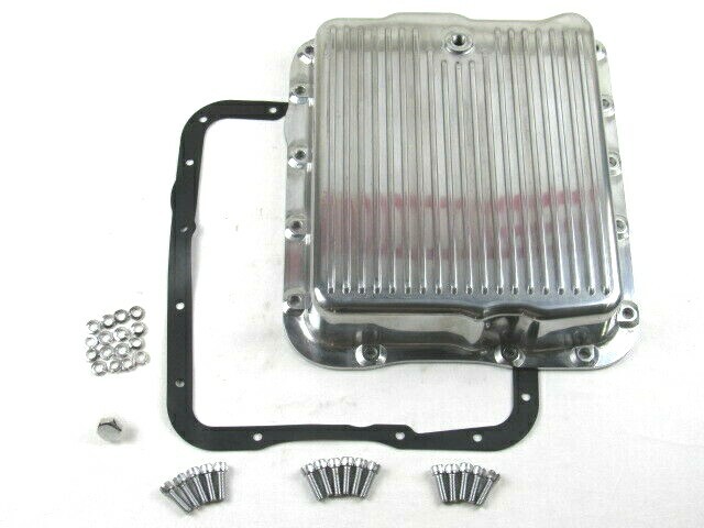 Aluminum GM Chevy 700R4 or 4L60 Finned Transmission Oil Pan Polished E45303P