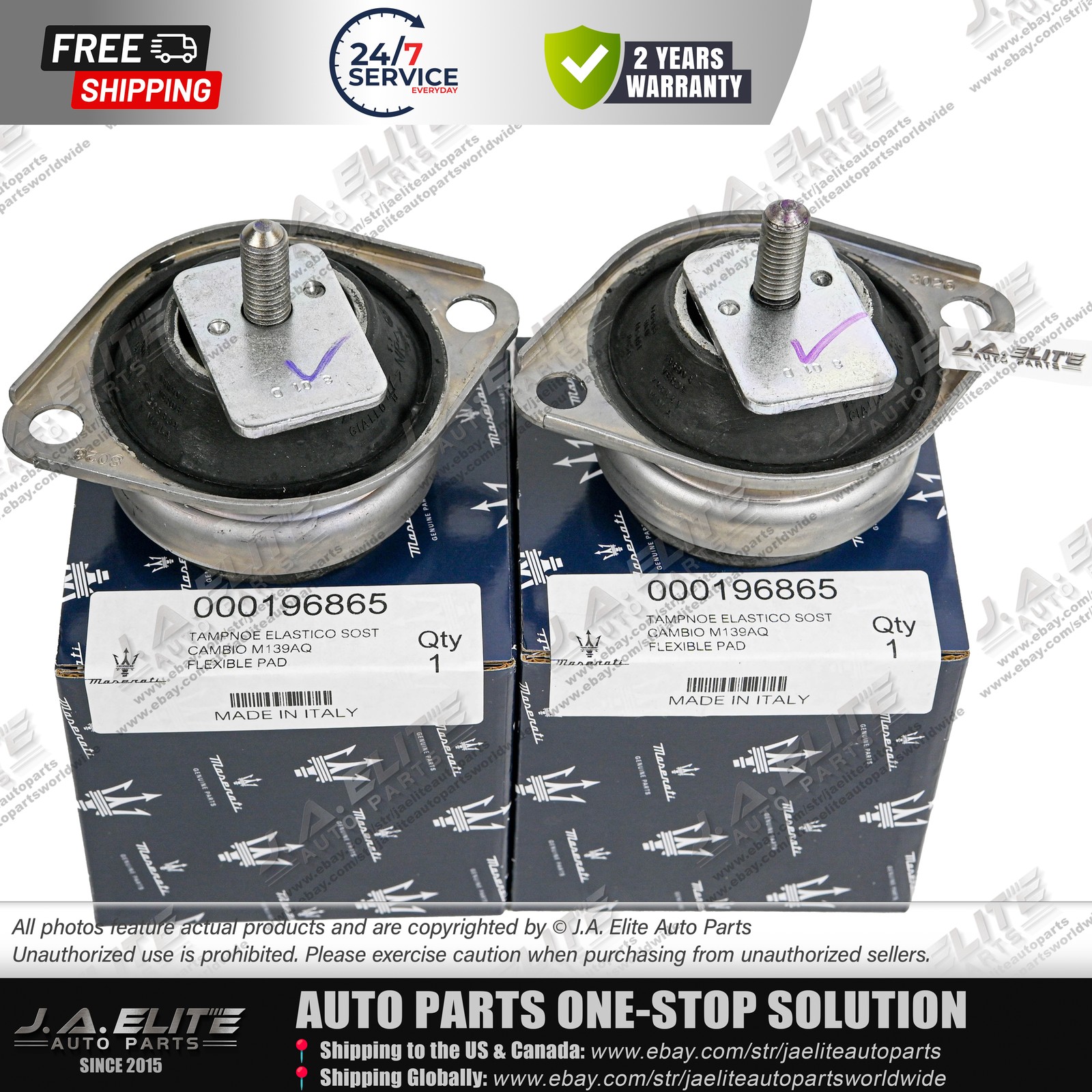 2pcs Genuine Gearbox Transmission Mounts fit Maserati Quattroporte GT GC 196865