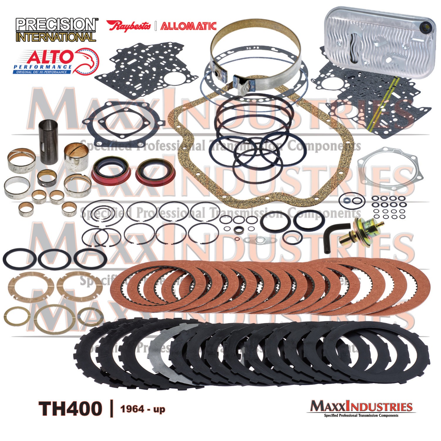 TH400 Turbo Performance Alto Red Kolene Master Rebuild Kit w/Band Bushings Mod
