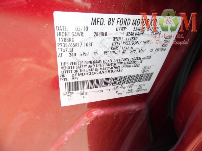 Automatic Transmission 6 Speed VIN C 8th Digit FWD Fits 09-12 FLEX 866667