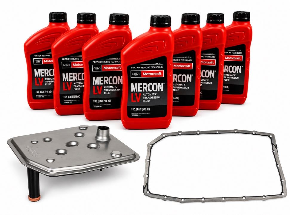 Ford 6R80 Transmission Filter Service Kit Pan Gasket Mercon LV ATF Fluid 2011-20
