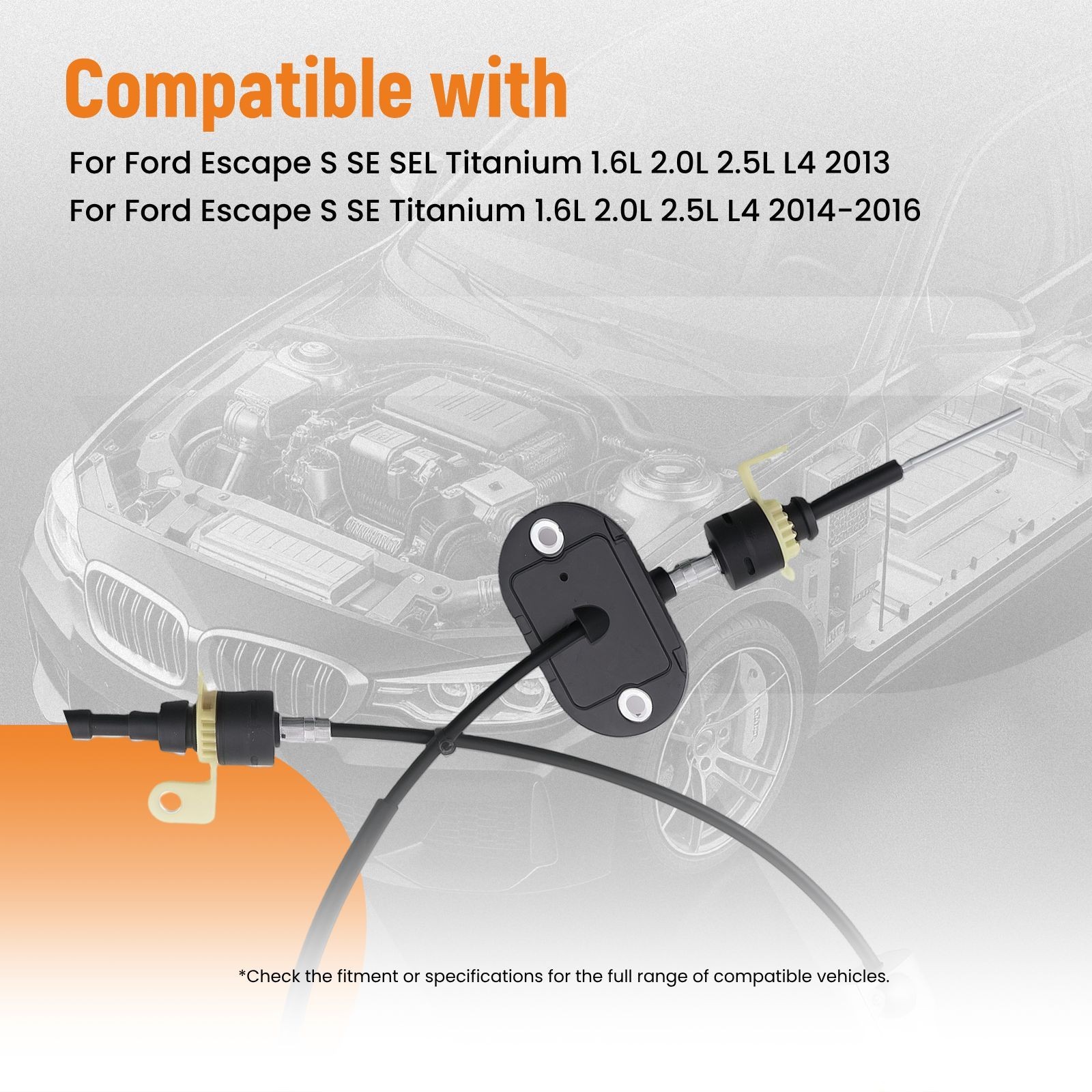 Automatic Transmission Shift Cable for Ford Escape 1.6L 2.0L 2.5L 2013-16