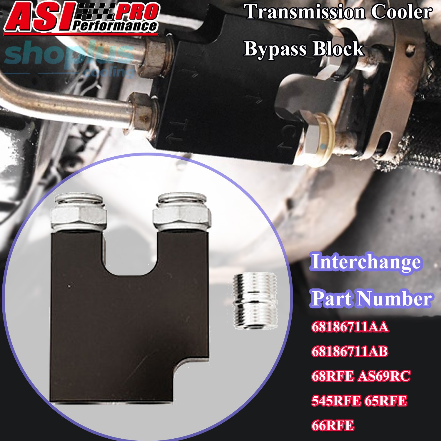 Transmission Cooler Bypass Block Fit 2013-2018 Ram 2500 3500 4500 5500 6.7L l6