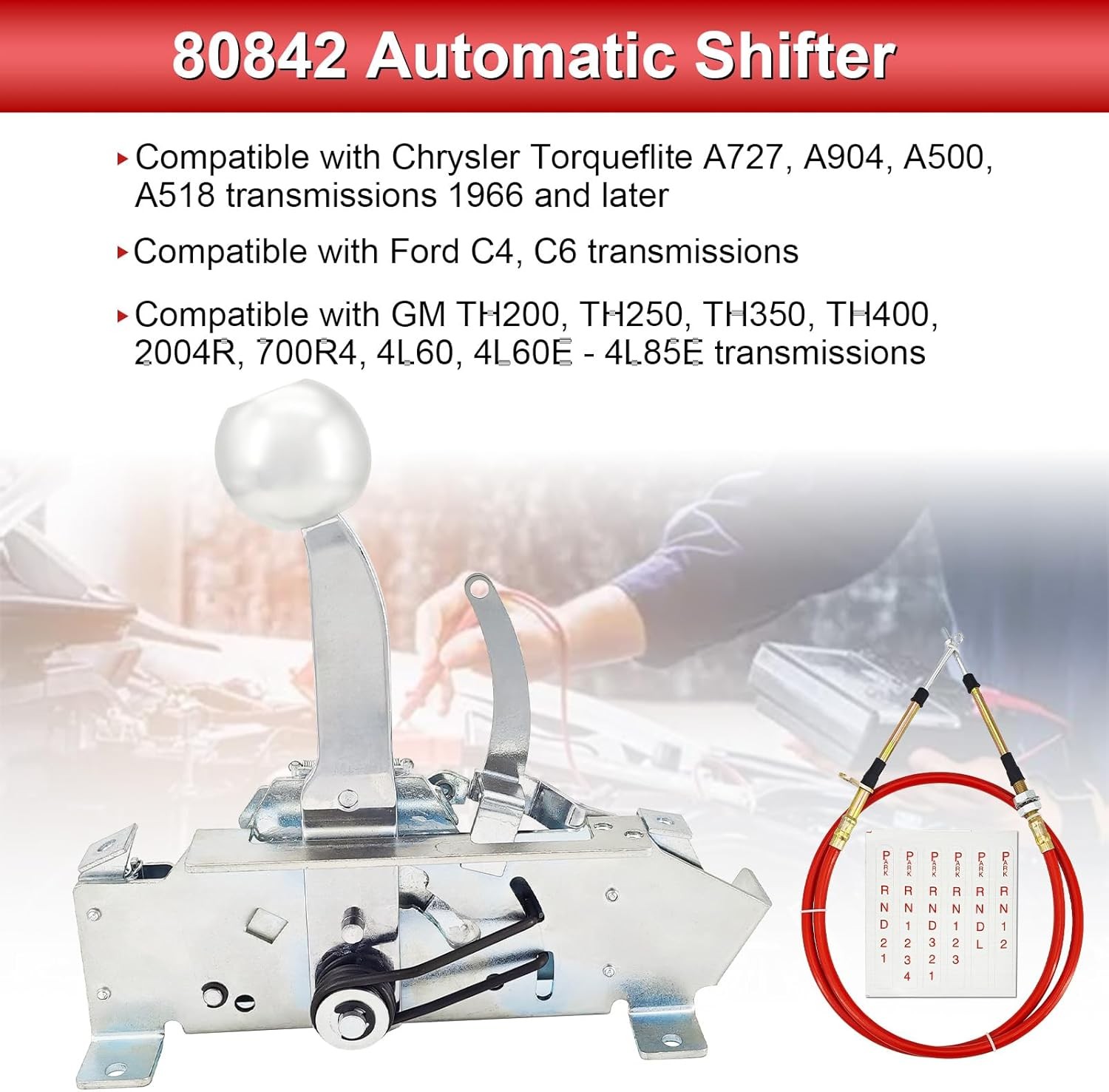For B&M 80842 Pro Ratchet Automatic B&M Shifter for 3 & 4 Speed Transmission NEW