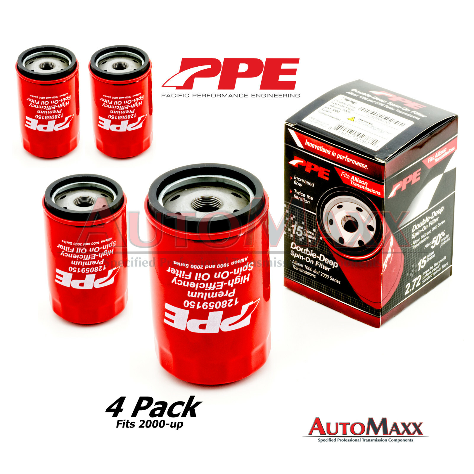 2000-up Allison Transmission 1000 Oil Filter 4-Pak PPE Chevy GMC Duramax Diesel