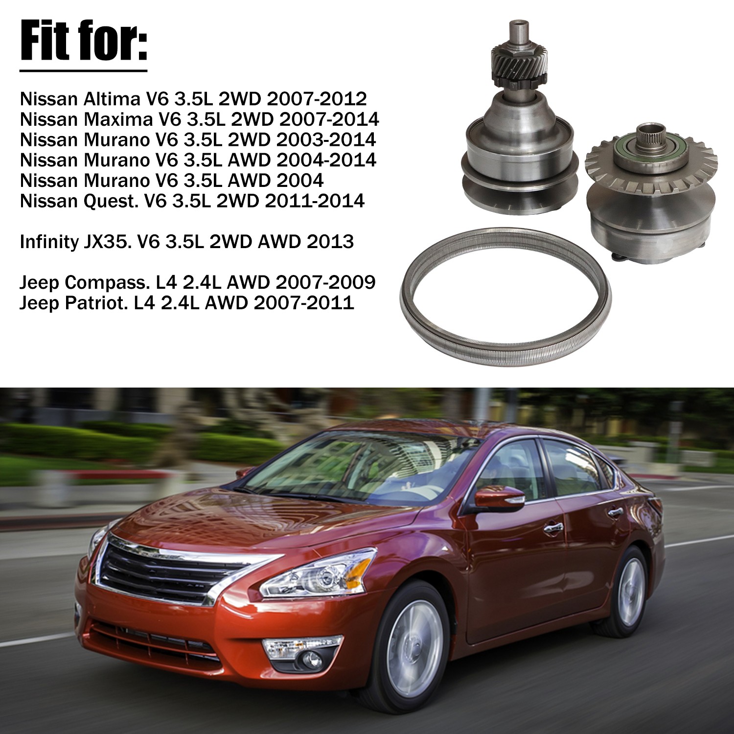 28T RE0F09A JF010E CVT Transmission Pulley Set & Chain Belt for Nissan 3.5L us