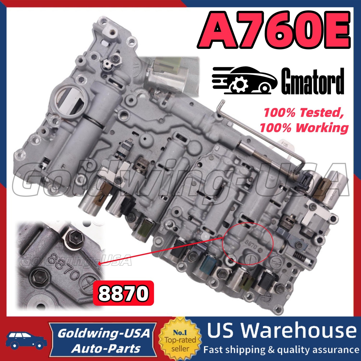 A760 A760E A760F Transmission Valve Body w/ 9 Solenoids For Lexus IS350 GX460 US