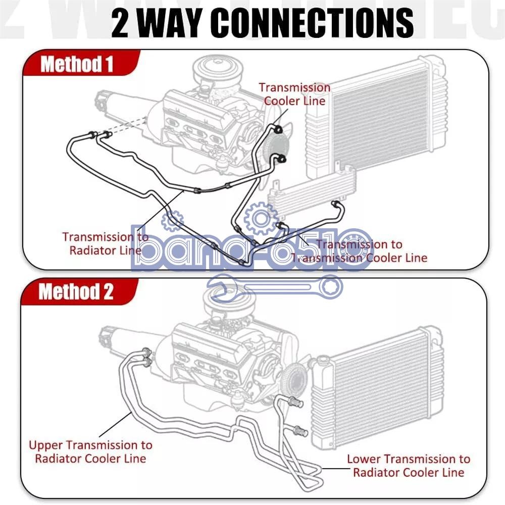 For GM 4L60E 4L80E Flexible SS Braided Transmission Cooler Lines Kit -6AN Hose