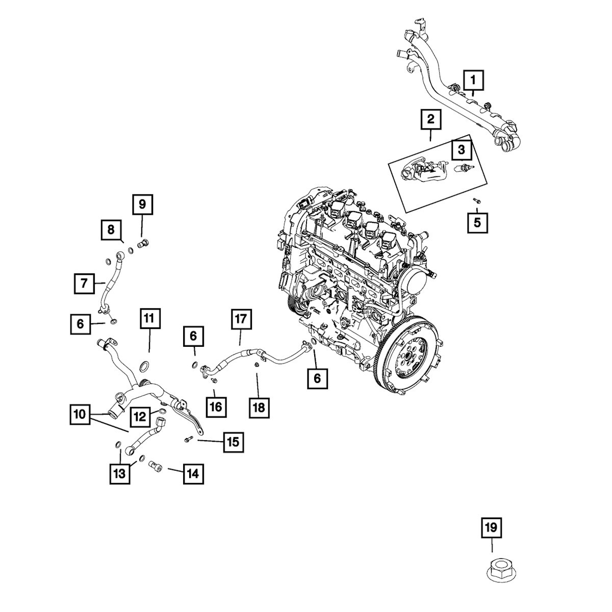 68095357AA Mopar Automatic Transmission Oil Cooler Hose Banjo Bolt for Fiat 2018
