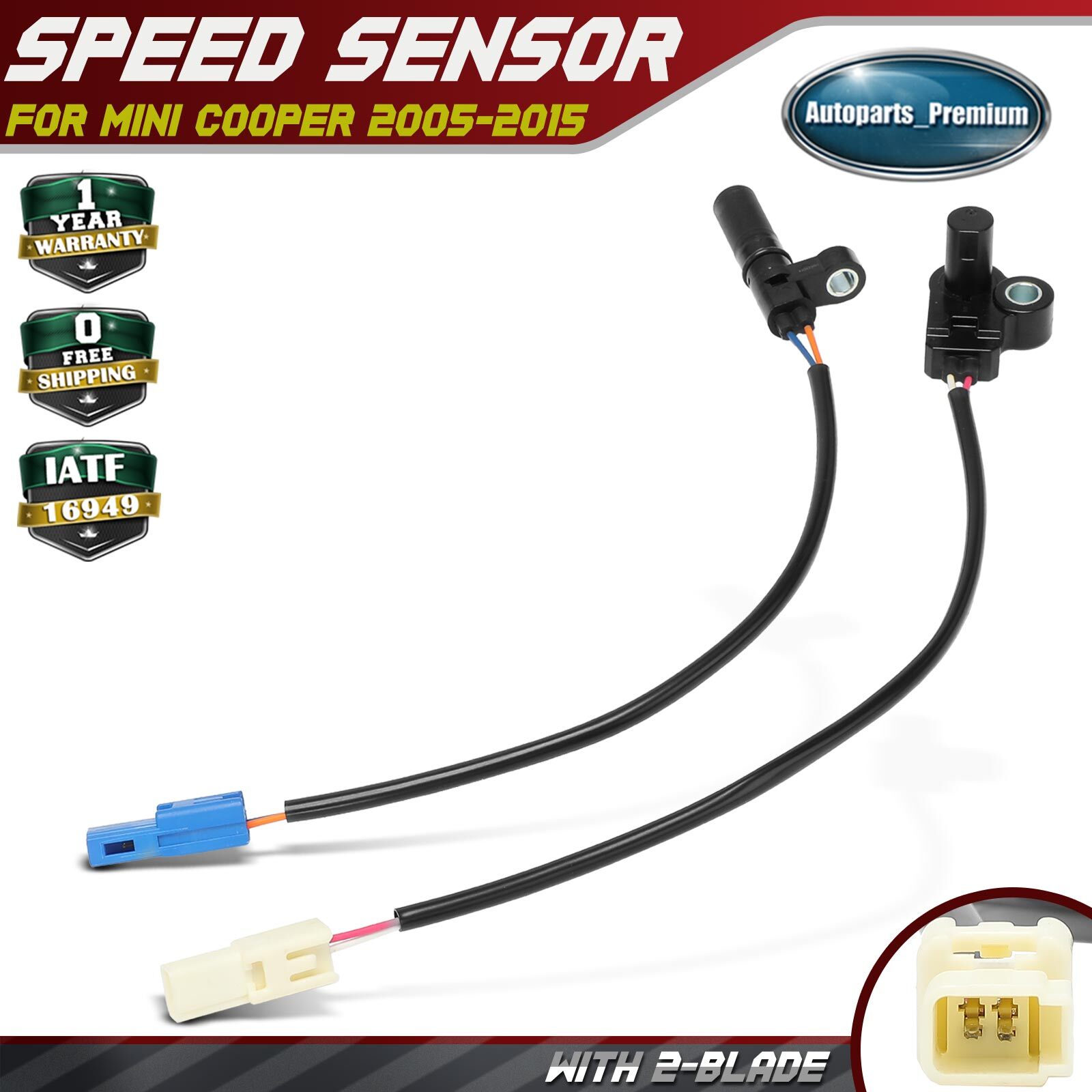 2x Input & Output Automatic Transmission Speed Sensor for Mini Cooper 2005-2015