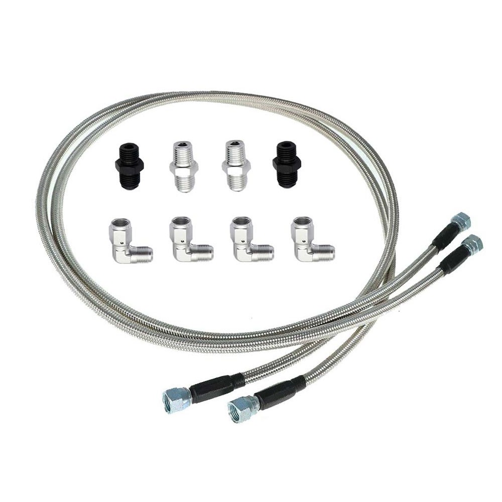 For GM 4L60E 4L65E Automatic Transmission to Radiator Lines Hose -6AN SS Braided