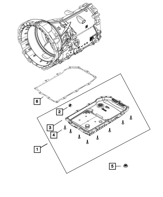 Genuine Mopar Transmission Oil Pan And Filter 68225344AA