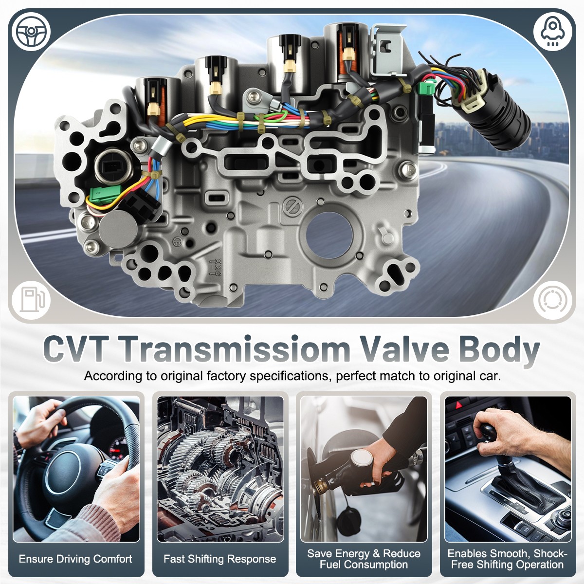 Genuine RE0F11A JF015E CVT Valve Body W/ Solenoids For 13 -16 Nissan Sentra 1.8L