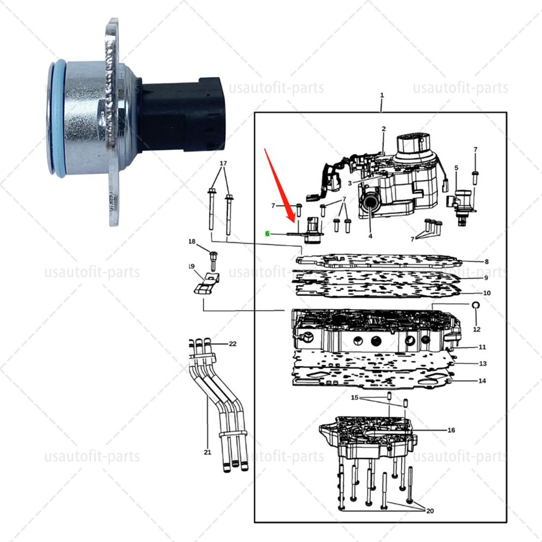 62TE Transmission Pressure Transducer/Sensor 5078708AC for Ram Dodge 5169313AA