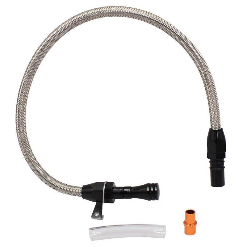 For Chevy GM TH350 Flexible Transmission Dipstick Firewall Mount + Filler Tube