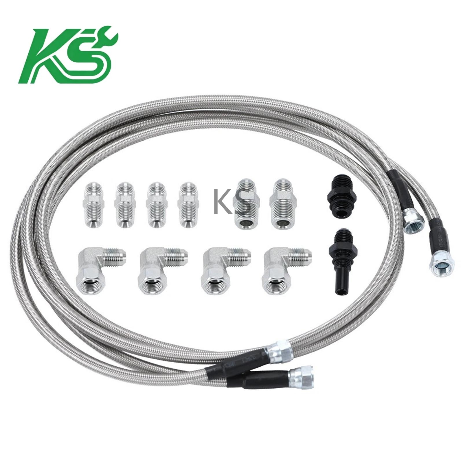For TH350 700R4 TH400 SS Braided Transmission Cooler Hose Lines 70″ Length