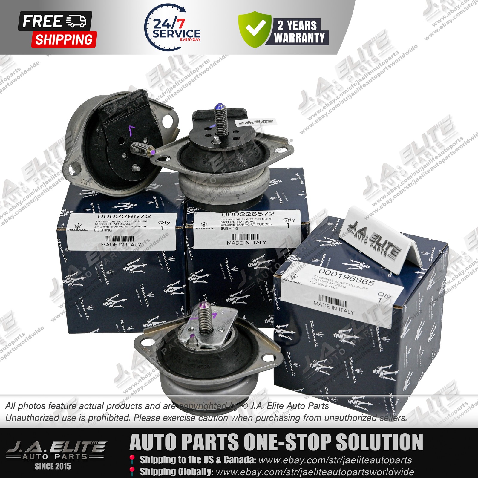 3pcs Genuine Engine & Transmission Mount kit fit Maserati Quattroporte GT GC