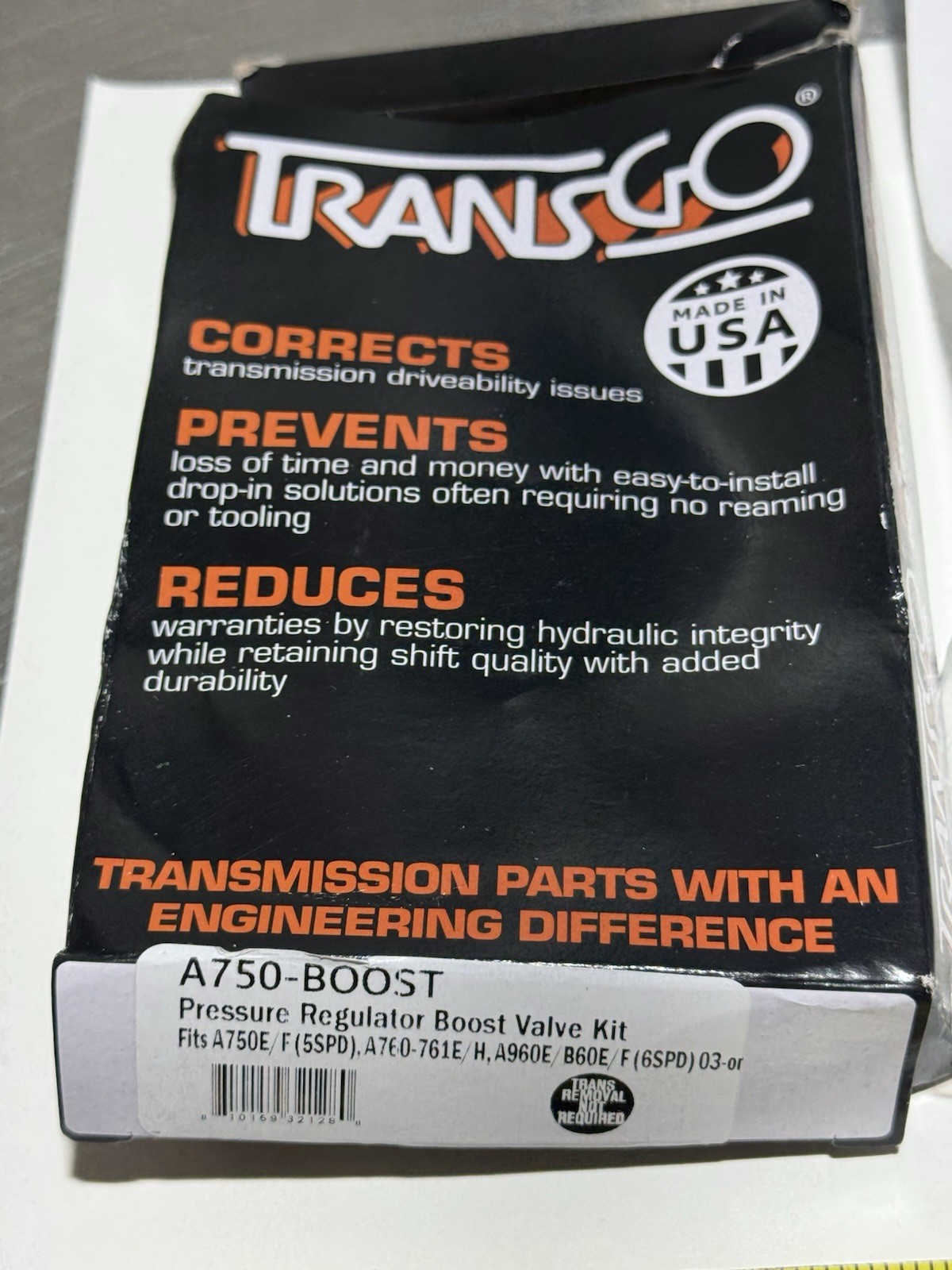 Transgo A750-BOOST Pressure Regulator Boost Valve Kit A750/A760/A761 2003-UP