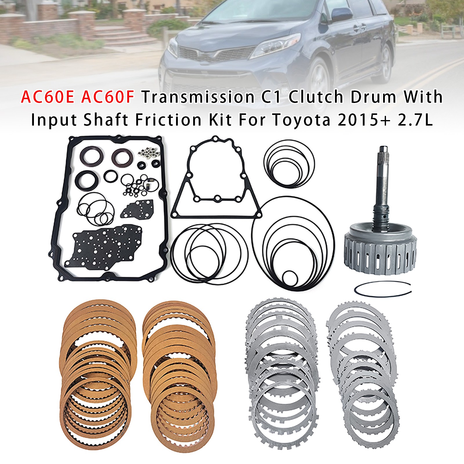 AC60E AC60F Transmission C1 Clutch Drum Input Shaft Friction For Toyota 2.7L
