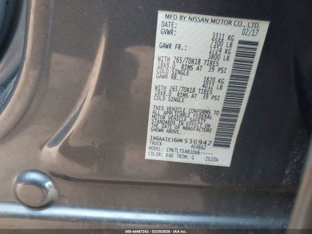 Automatic Transmission 5.6L Gasoline 4WD Thru 07/31/17 Fits 17 TITAN 2508280