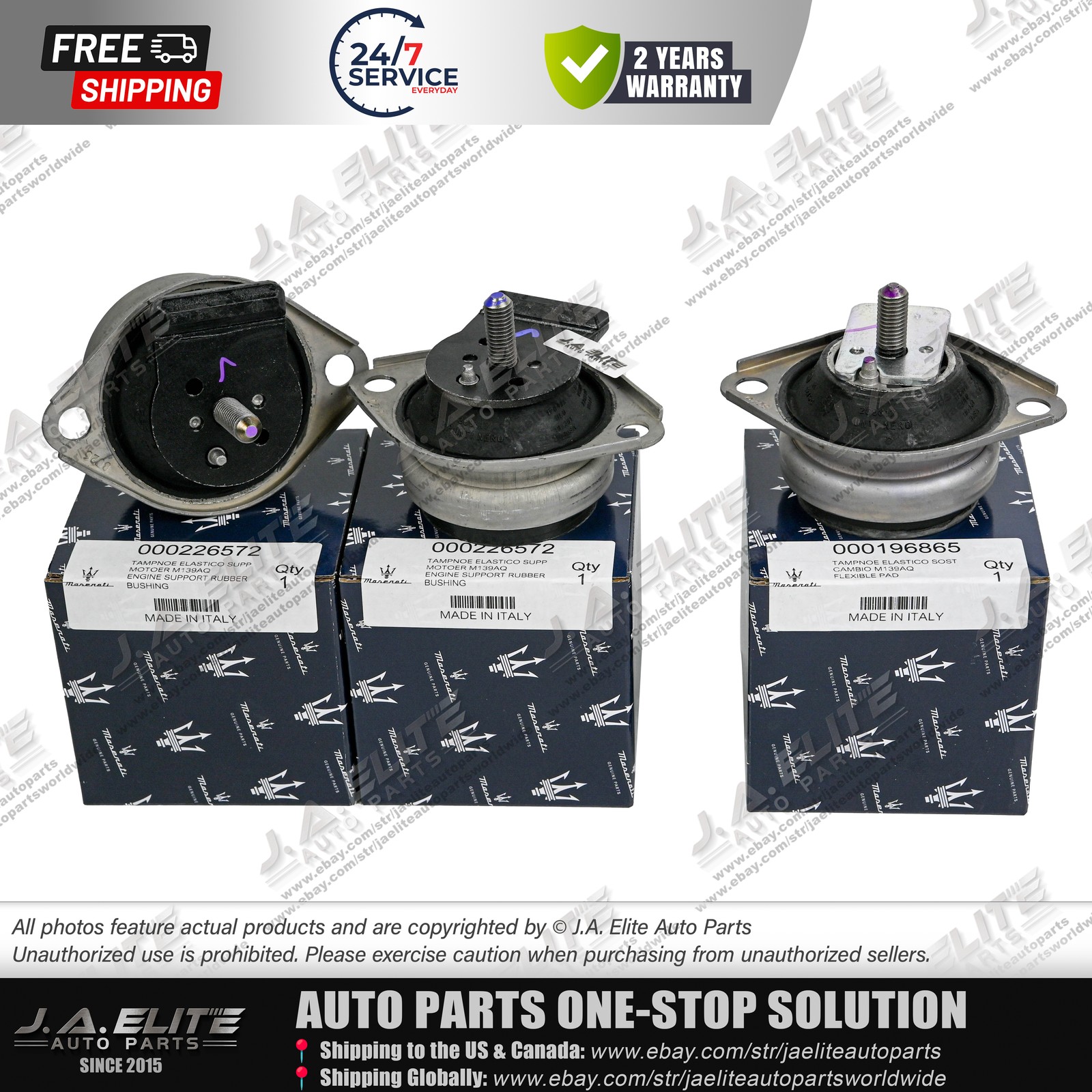 3pcs Genuine Engine & Transmission Mount kit fit Maserati Quattroporte GT GC