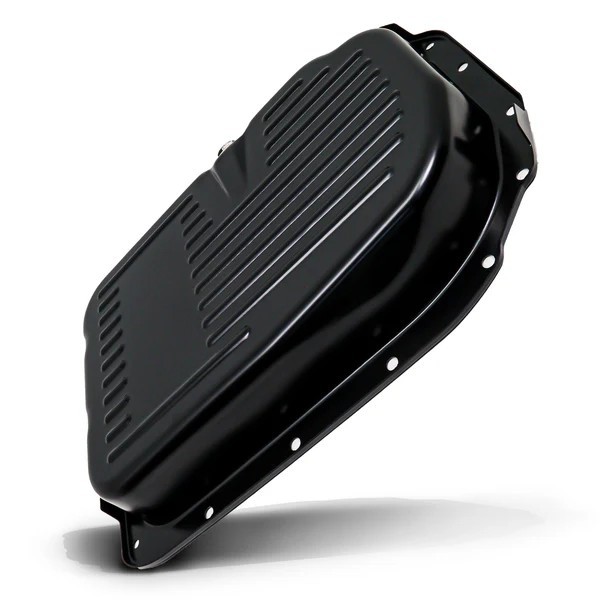 Black Steel Transmission Pan For 90-96 Chevy GM 4L80 4L80E 4L85E w/ Drain Plug